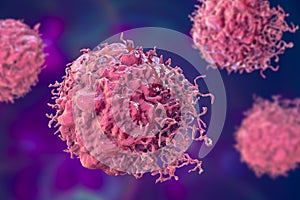 Cancer cells, 3D illustration