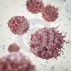 Cancer cells, 3D illustration