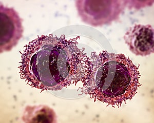 Cancer cells, 3D illustration