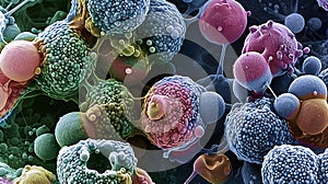 Cancer cells under a microscope