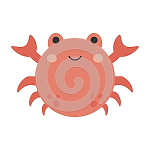 Cancer cute zodiac sign round vector illustration