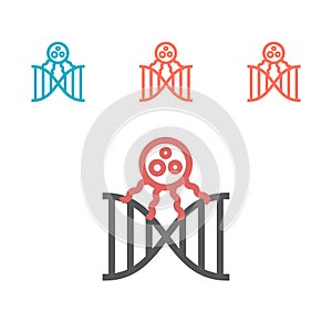 Cancer line icon. gene sign. Vector sign for web graphic.