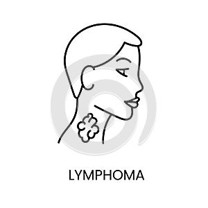 Cancer lymphoma line icon vector cancer malignant disease