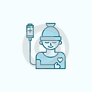 cancer patient 2 colored line icon. Simple colored element illustration. cancer patient outline symbol design from canser set on