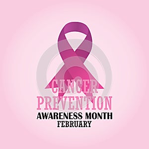 Cancer prevention awareness Month Celebrated in February. Healthcare concept. Vector illustration.