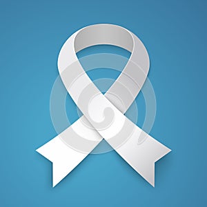 Cancer ribbon designed in paper art style.