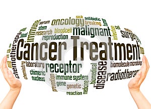 Cancer Treatment word cloud sphere concept