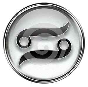 Cancer zodiac button icon grey