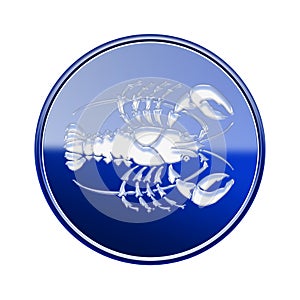 Cancer zodiac icon blue.