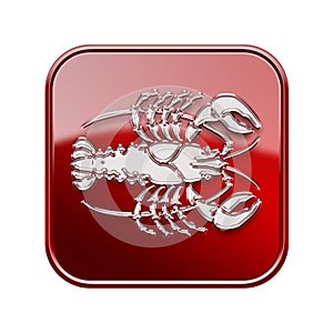 Cancer zodiac icon red.