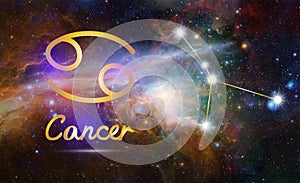 Cancer Zodiac Sign and Constellation, cosmic background