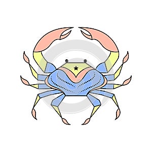 Cancer zodiac sign in line art style
