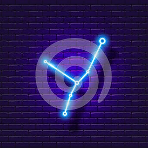 Cancer zodiac sign neon icon. Astrological zodiac signs glowing symbol