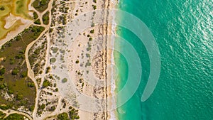 Cancun beach aerial cenital drone photo