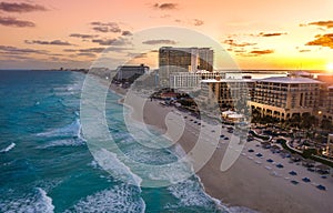 Cancun beach at sunset photo