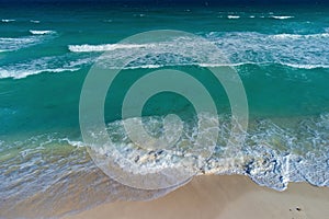 Cancun beach panorama aerial view