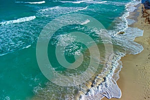 Cancun beach panorama aerial view