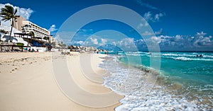 Cancun beach panorama, Mexico