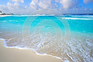 Cancun caribbean white sand beach