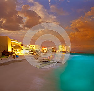 Cancun Forum beach sunset in Mexico