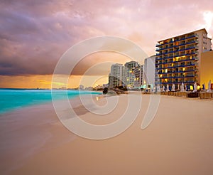 Cancun Forum beach sunset in Mexico