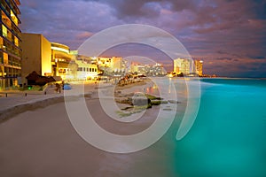 Cancun Forum beach sunset in Mexico