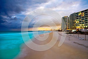 Cancun Forum beach sunset in Mexico