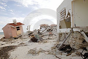 Cancun houses after hurricane storm