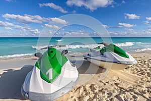 Cancun, Mexico, Jet ski and water sport rental at beaches and luxury hotels along Cancun Zona Hotelera and Riviera Maya