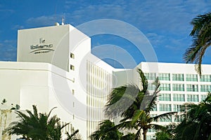 Cancun, Mexico - September 16, 2021: Le Blanc Spa Resort Cancun Hotel sign. Luxury resort on Riviera Maya, Yucatan