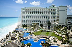 Cancun resort aerial view photo