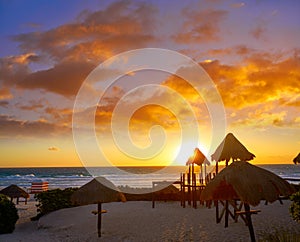 Cancun sunrise at Delfines Beach Mexico