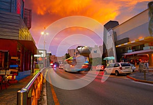 Cancun sunset at Blvd Kukulcan Mexico