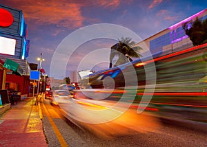 Cancun sunset at Blvd Kukulcan Mexico photo