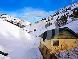 Candanchu snow in Huesca on Pyrenees Spain photo