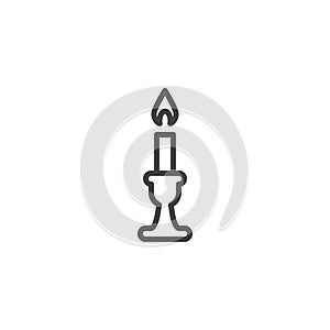 Candelabra with candle line icon