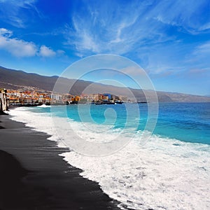 Candelaria black sand beach in Tenerife photo