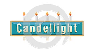 Candellight Road Signpost Vector Illustration for Navigation, vector design Generative AI