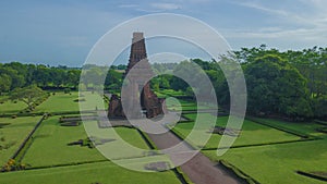 Candi Bajang Ratu Bajang Ratu Temple from aerial view