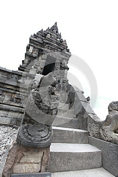 Candi Prambanan Temple Complex`s stairs, Yogyakarta, Central Java, Indonesia