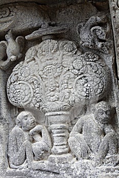 Candi Prambanan Temple Complex wall art, Yogyakarta, Central Java, Indonesia