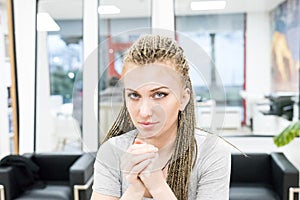 Candid portrait of woman at work