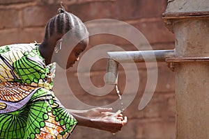 Candid Washing Hands with Fresh Water Climate Change Symbol