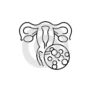 Candida fungi albicans color line icon. Human diseases.