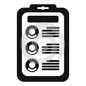 Candidate clipboard business icon simple vector. Online care hr