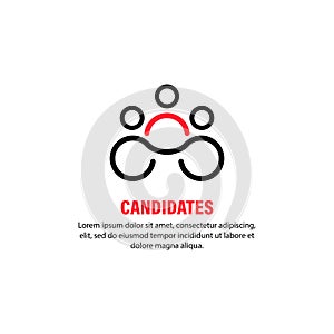 Candidate icon. Bussiness concept. Picking the best worker. Professional. Vector on isolated white background. EPS 10