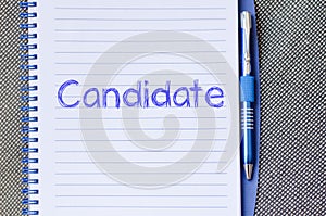 Candidate write on notebook