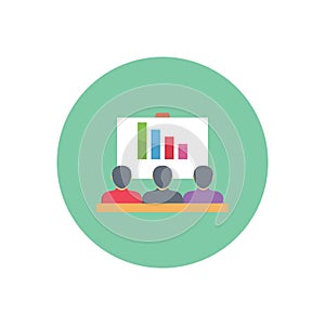 Candidates chart vector flat colour icon