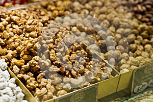 Candied almonds at the christmas market