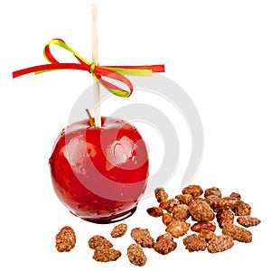 Candied apple with almonds